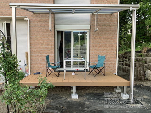 栃木県矢板市ののテラス屋根 ソラリア F型 テラスタイプ 単体 積雪〜20cm対応 施工例