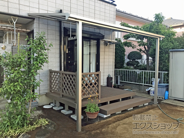 千葉県印西市ののテラス屋根 ソラリア F型 テラスタイプ 単体 積雪〜20cm対応 施工例