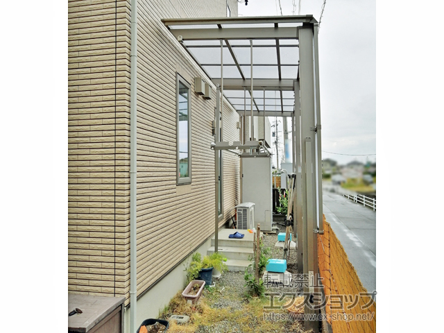 静岡県牧之原市ののテラス屋根 フーゴF 独立テラスタイプ 連棟 積雪〜20cm対応 施工例
