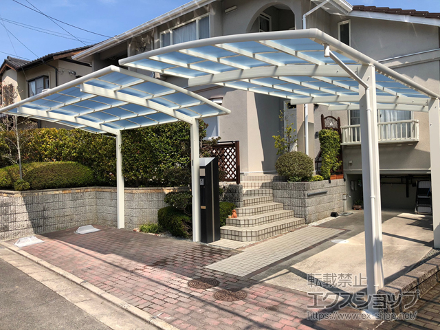 広島県東広島市ののカーポート レイナポートグラン 延長　積雪〜20cm対応 施工例