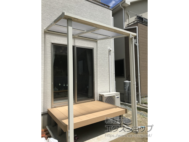 福島県須賀川市ののテラス屋根 ソラリア F型 テラスタイプ 単体 積雪〜20cm対応 施工例