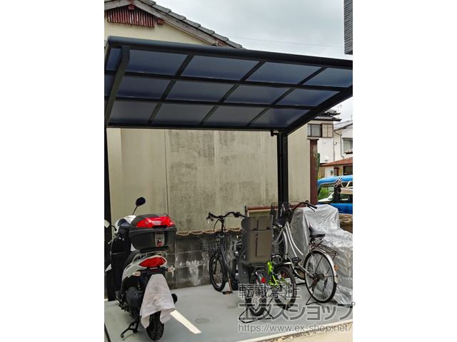 福岡県太宰府市ののサイクルポート・駐輪場 ネスカRミニ (ラウンドスタイル) 積雪〜20cm対応 施工例