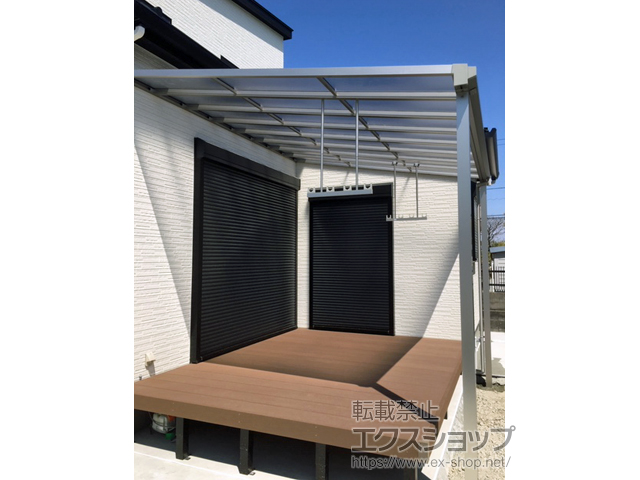 徳島県徳島市ののテラス屋根 ソラリア F型 テラスタイプ 単体 積雪〜20cm対応 施工例