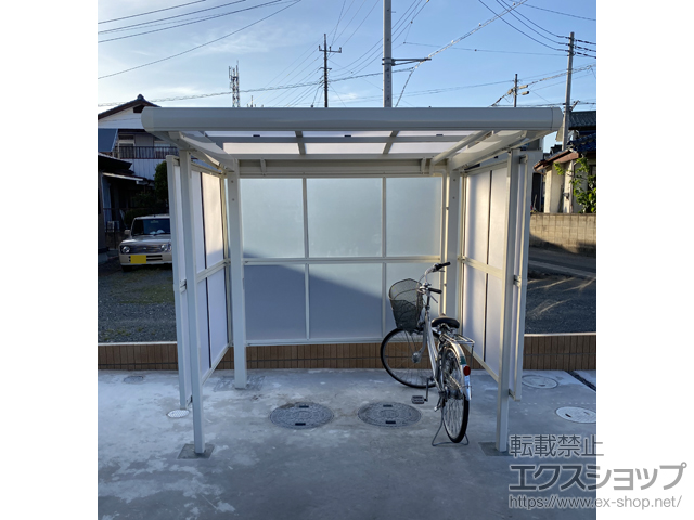 群馬県高崎市ののサイクルポート・駐輪場 フーゴAプラス パーク (アーチスタイル) パネル3面囲い 積雪〜20cm対応 施工例