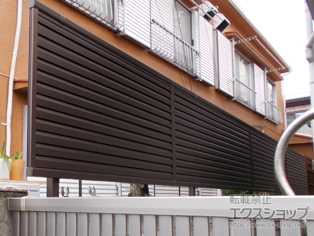 東京都大田区ののフェンス・柵 ミエーネフェンス 目隠しルーバータイプ　自由柱施工 施工例