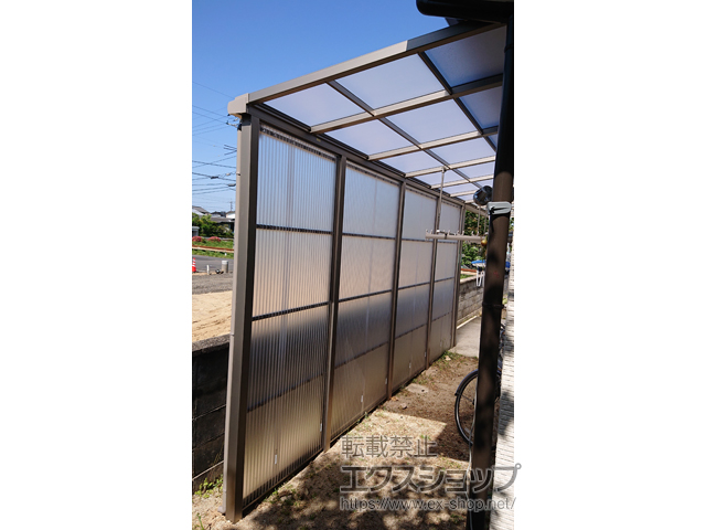 島根県松江市ののストックヤード スピーネストックヤードF型 波板タイプ スクリーン仕様 積雪〜50cm対応 施工例