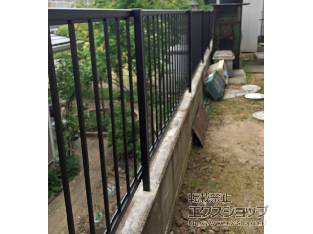 宮城県仙台市ののフェンス・柵 ミエッタフェンス 防犯たて格子タイプ 自由柱施工 施工例