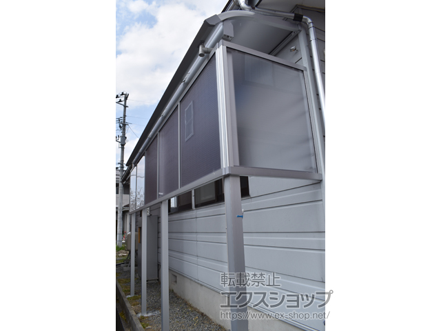 福島県会津若松市ののテラス屋根 ソラリア R型 テラスタイプ 単体 積雪〜20cm対応 施工例