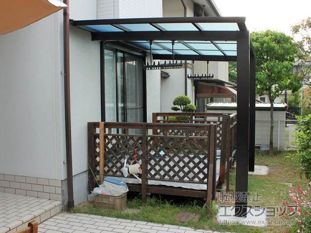 山梨県南アルプス市ののテラス屋根 レボリューD テラスタイプ 単体 積雪〜20cm対応 施工例