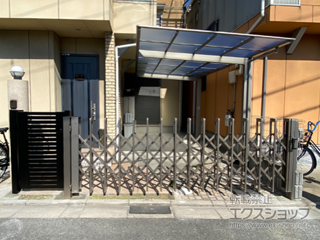 大阪府藤井寺市ののカーゲート エアリーナII ノンキャスター 片開きタイプ 34S 施工例