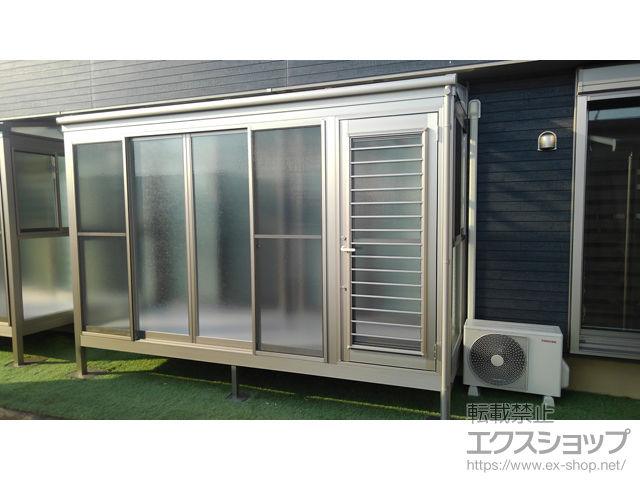 茨城県神栖市ののテラス囲い・サンルーム サニージュ F型 床納まり ランマ無 積雪〜20cm対応 施工例