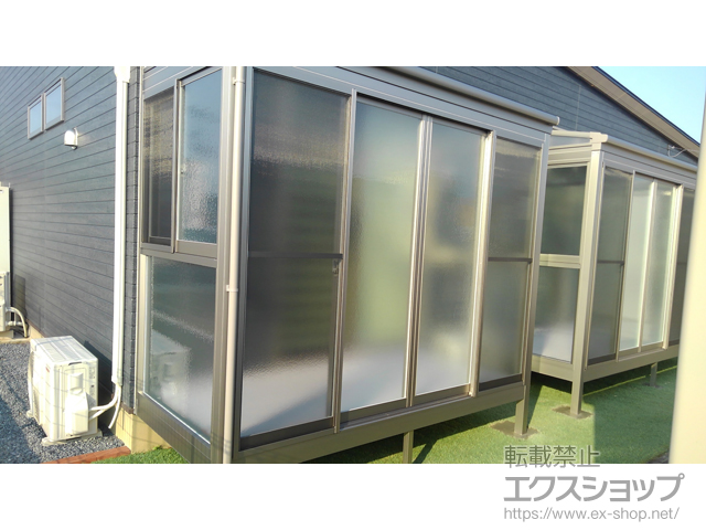 茨城県神栖市ののテラス囲い・サンルーム サニージュ F型 床納まり ランマ無 積雪〜20cm対応 施工例