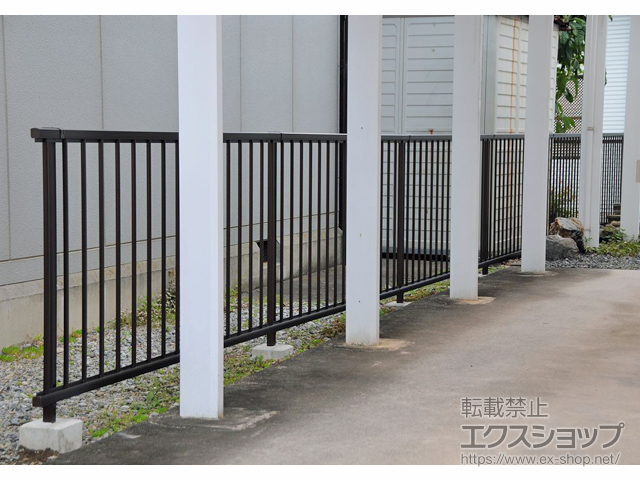 岐阜県大垣市ののフェンス・柵 ミエッタフェンス 防犯たて格子タイプ 自由柱施工 施工例