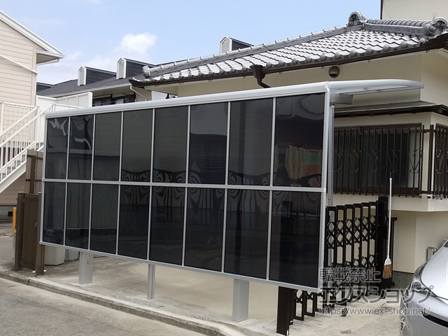 大阪府泉大津市ののカーポート ネスカR (ラウンドスタイル) 耐雪風圧強化パッケージ 積雪〜30cm対応 施工例