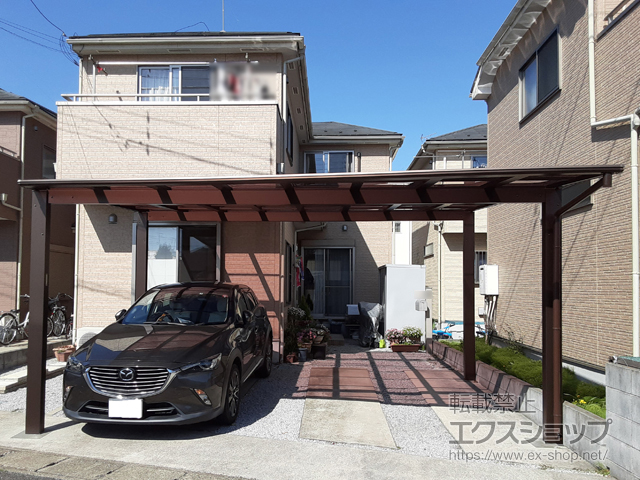 埼玉県北葛飾郡松伏町ののカーポート エフルージュ ツイン FIRST 積雪〜20cm対応 施工例