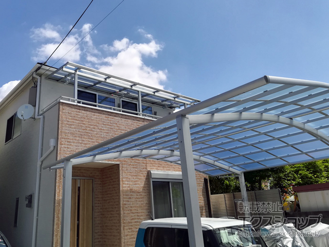 大阪府枚方市ののバルコニー・ベランダ屋根 スピーネ F型 屋根タイプ 連棟 積雪〜20cm対応 施工例