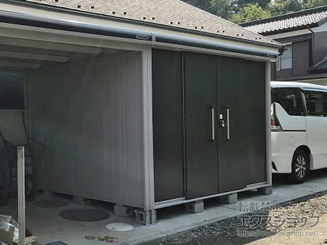 神奈川県大和市のの物置・屋外倉庫 エルモコンビ 一般型 5129×2564×2116（LMD-2925+LKD-2225） LMD-2925+LKD-2225-SM 施工例