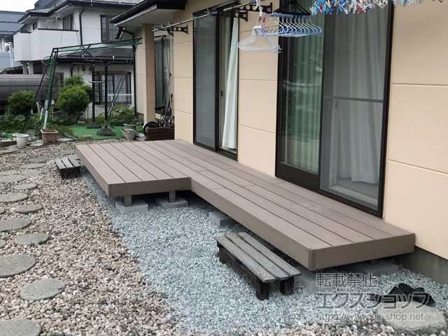 長野県茅野市ののウッドデッキ 樹ら楽ステージ 施工例