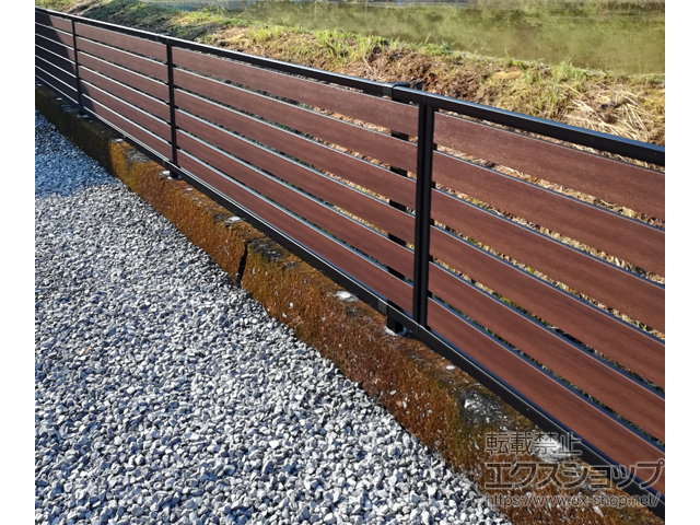 高知県高岡郡中土佐町ののフェンス・柵 モクアルフェンス 横板タイプ 自由柱施工 施工例