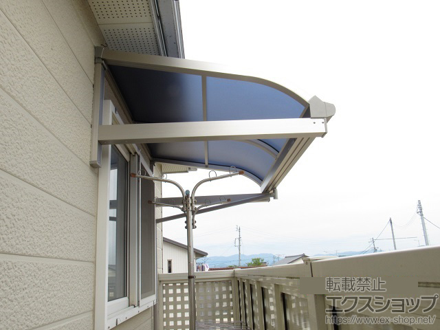 福島県伊達市ののバルコニー・ベランダ屋根 ソラリア R型 ルーフタイプ 単体 積雪〜20cm対応 施工例