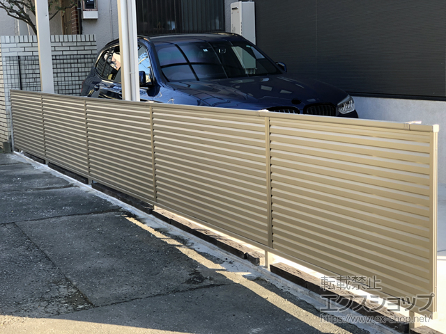 神奈川県横浜市ののフェンス・柵 ミエーネフェンス 目隠しルーバータイプ 自由柱施工 施工例