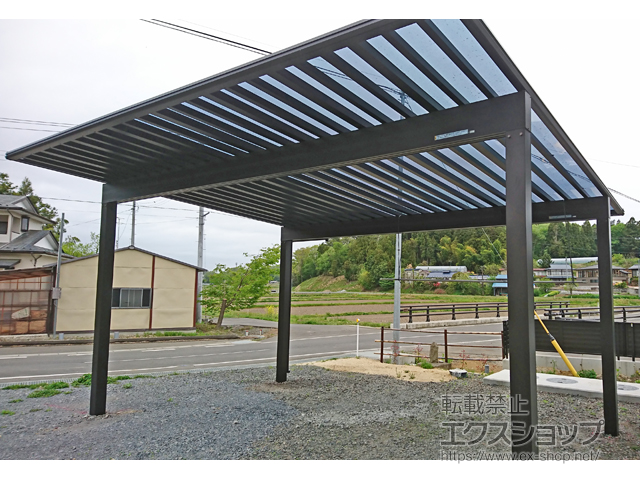 福島県西白河郡矢吹町ののカーポート エフルージュ ツイン50 積雪〜50cm対応 施工例