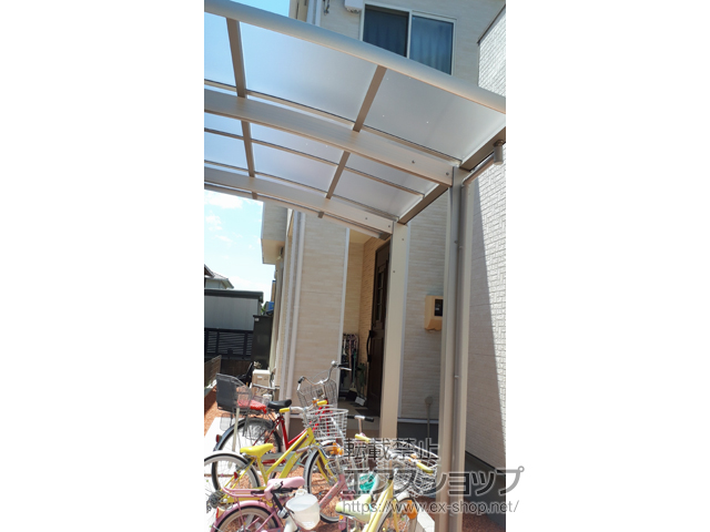 愛知県海部郡蟹江町ののサイクルポート・駐輪場 レイナポートグランミニ 積雪〜20cm対応 施工例