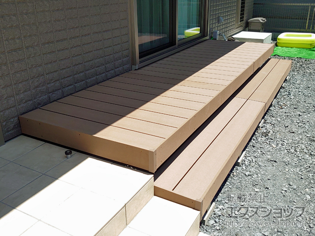 三重県三重郡川越町ののウッドデッキ 樹ら楽ステージ 施工例