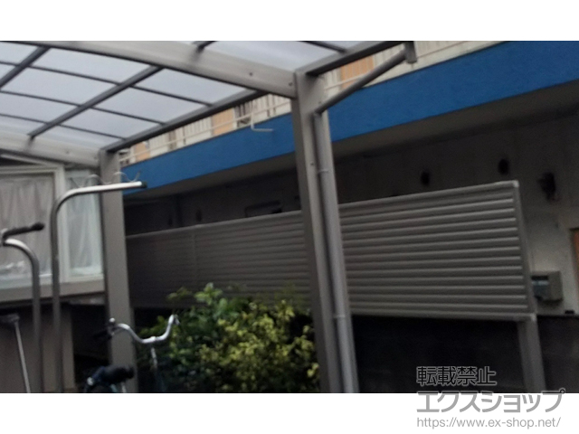 熊本県熊本市ののフェンス・柵 ミエーネ目隠しルーバーフェンス 上段のみ設置 自立建て用 施工例