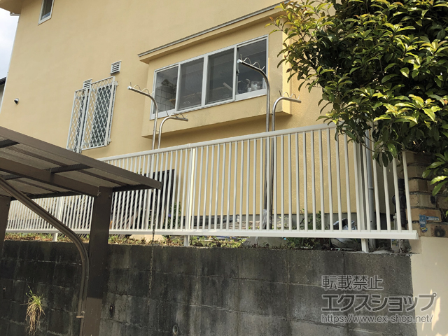 兵庫県神戸市ののフェンス・柵 シンプレオフェンス10型 縦格子32本 自由柱施工 施工例