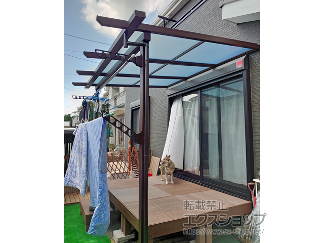 千葉県千葉市ののテラス屋根 サザンテラス (パーゴラ仕様) テラスタイプ 単体 積雪〜20cm対応 施工例