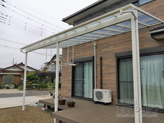 東京都青梅市ののテラス屋根 ソラリア F型 1500 テラスタイプ 連棟　積雪〜50cm対応 施工例