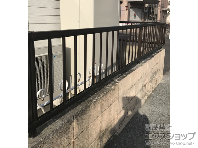 福島県郡山市ののフェンス・柵 ミエッタフェンス 防犯たて格子タイプ 自由柱施工 施工例