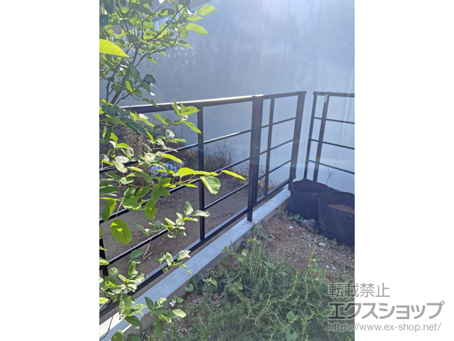 千葉県柏市ののフェンス・柵 ルシアスフェンスH05型 横格子 木調カラー 自由柱施工 施工例