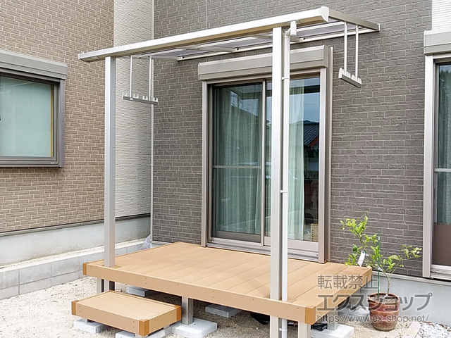 福岡県北九州市ののテラス屋根 ソラリア F型 テラスタイプ 単体 積雪〜20cm対応 施工例