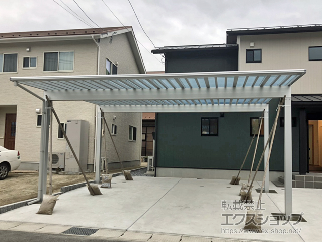 島根県出雲市ののカーポート エフルージュ ツイン50 積雪〜50cm対応 施工例