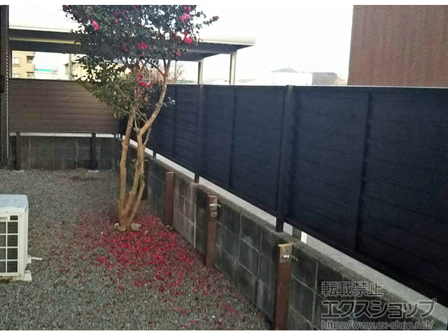 宮崎県日向市ののフェンス・柵 モクアルフェンス 目隠しタイプ 自由柱施工 施工例