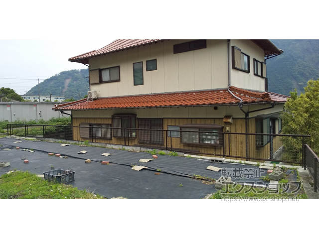 熊本県阿蘇郡南阿蘇村ののフェンス・柵 シンプレオフェンスM2型 縦井桁メッシュ 自由柱施工 施工例