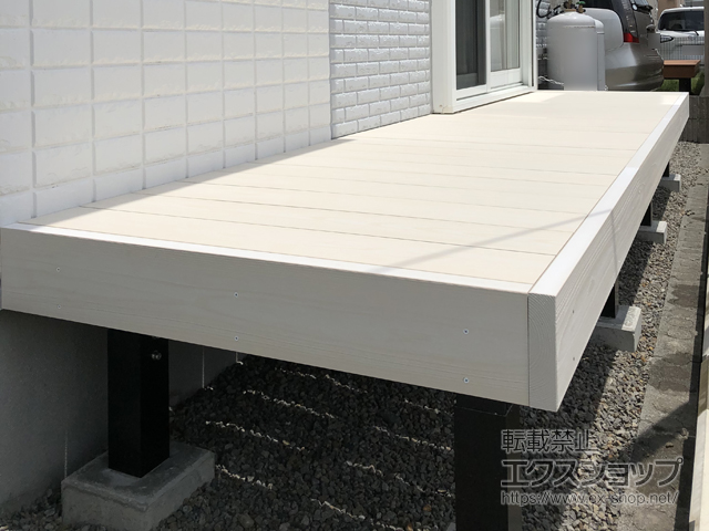 静岡県藤枝市ののウッドデッキ 彩木 あやぎ ハイブリットガーデンデッキ 幕板勝ち仕様 施工例