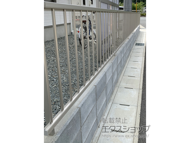 山口県山口市ののフェンス・柵 ミエッタフェンス 防犯たて格子タイプ 自由柱施工 施工例