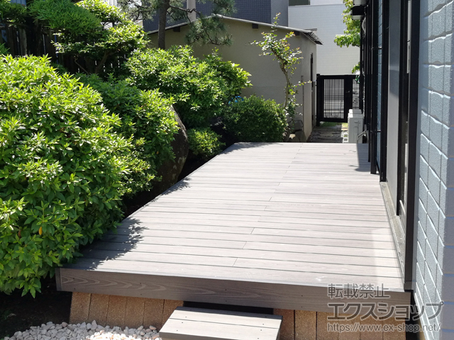 大阪府堺市ののウッドデッキ 彩木 あやぎ ハイブリットガーデンデッキ 幕板勝ち仕様 施工例