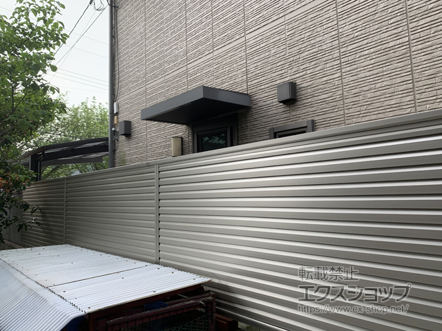 岡山県倉敷市ののフェンス・柵 ミエーネフェンス 目隠しルーバータイプ 自由柱施工 施工例