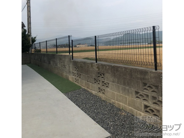 福岡県朝倉郡筑前町ののフェンス・柵 イーネットフェンス 3F型　自由柱施工 施工例