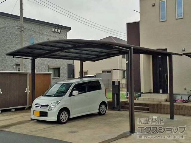 千葉県袖ケ浦市ののカーポート ネスカR (ラウンドスタイル) ワイド 積雪〜20cm対応 施工例