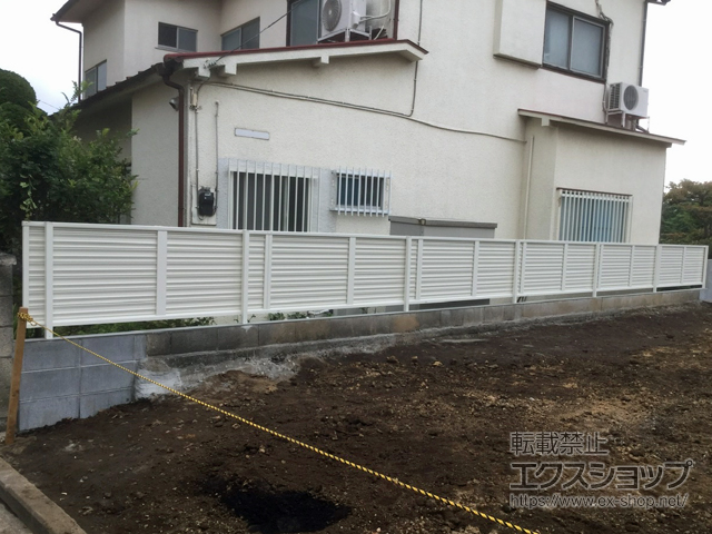 神奈川県横浜市ののフェンス・柵 ミエーネフェンス 目隠しルーバータイプ 自由柱施工 施工例