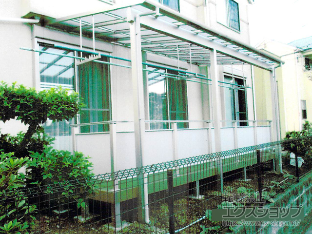 神奈川県横浜市ののテラス屋根 ソラリア F型 1500 テラスタイプ 連棟　積雪〜50cm対応 施工例