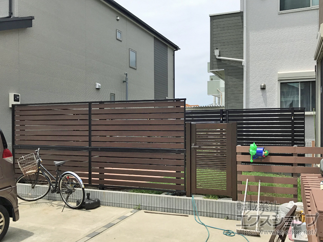 千葉県木更津市ののフェンス・柵 フェンスAB YM1型 横目隠し1 フリーポールタイプ 施工例