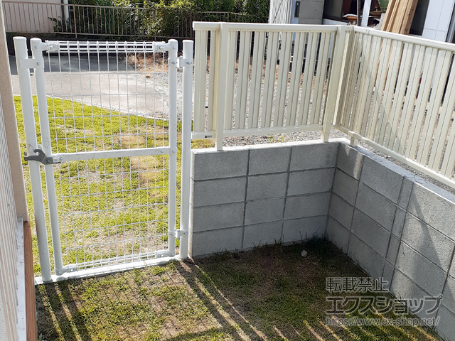 宮崎県宮崎市のの門扉 イーネット門扉2型 片開き　門柱使用 施工例