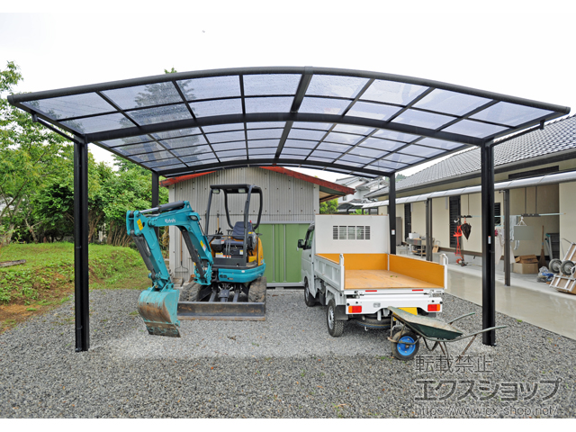 宮崎県宮崎市ののカーポート ネスカR (ラウンドスタイル) ワイド 積雪〜20cm対応 施工例