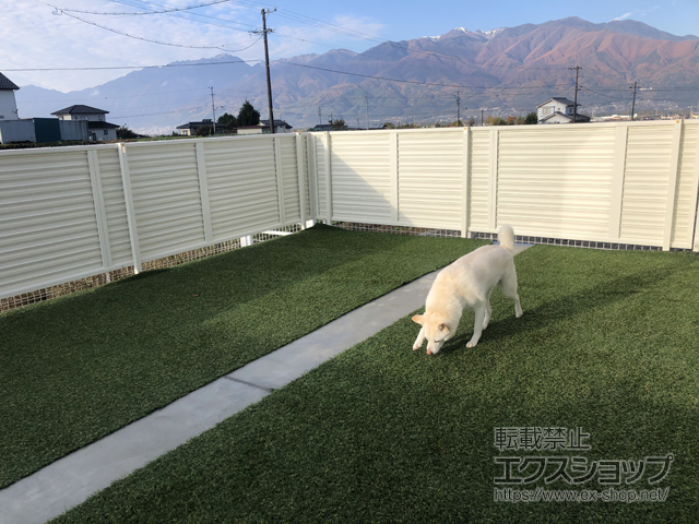 長野県伊那市ののフェンス・柵 ミエーネフェンス 目隠しルーバータイプ 自由柱施工 施工例